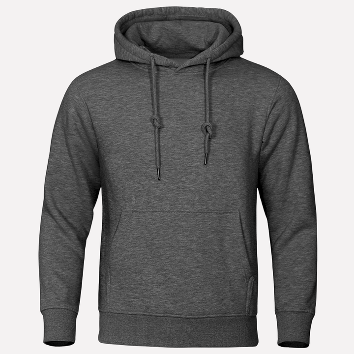 Herenkleding: zachte hoodie met capuchon en ruime kangoeroezak, comfortabel.