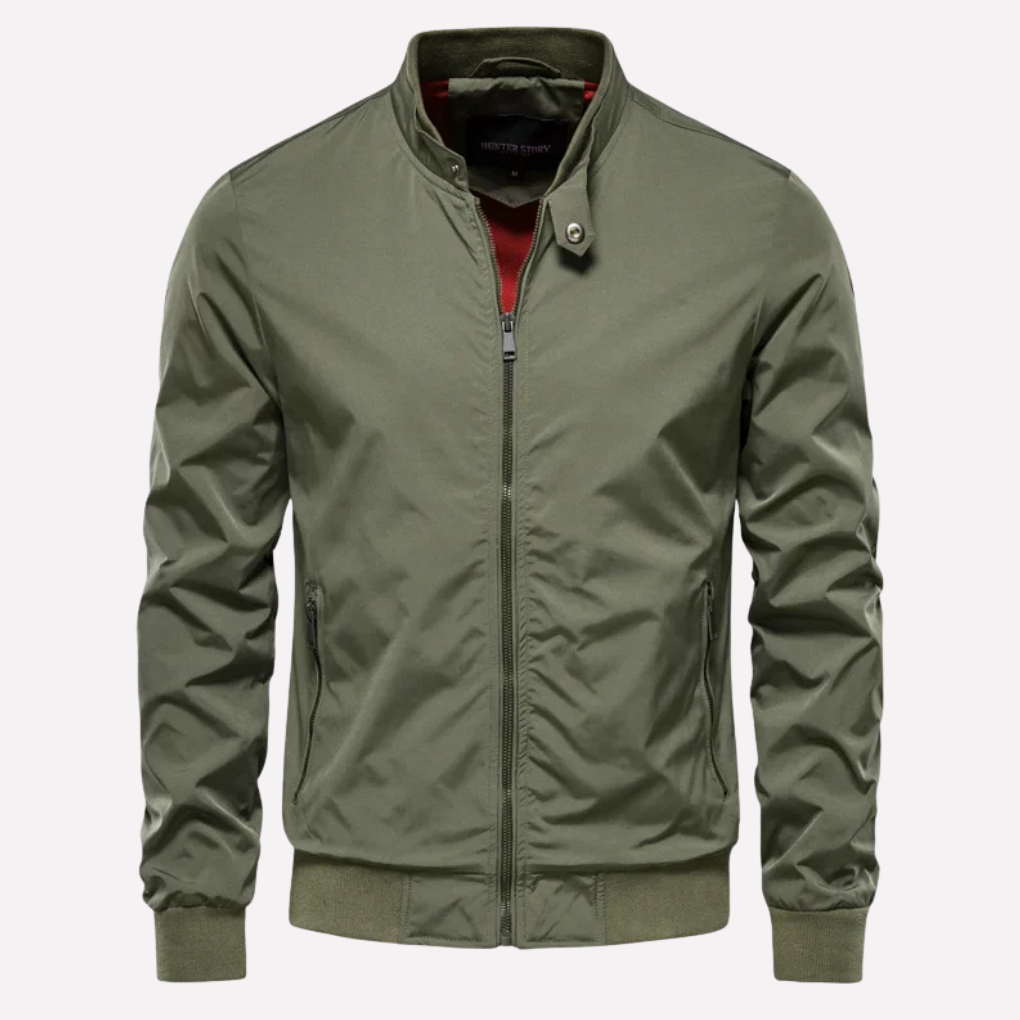 Modieuze casual heren lentejas van ademend polyester, comfortabel en veelzijdig voor dagelijks gebruik.