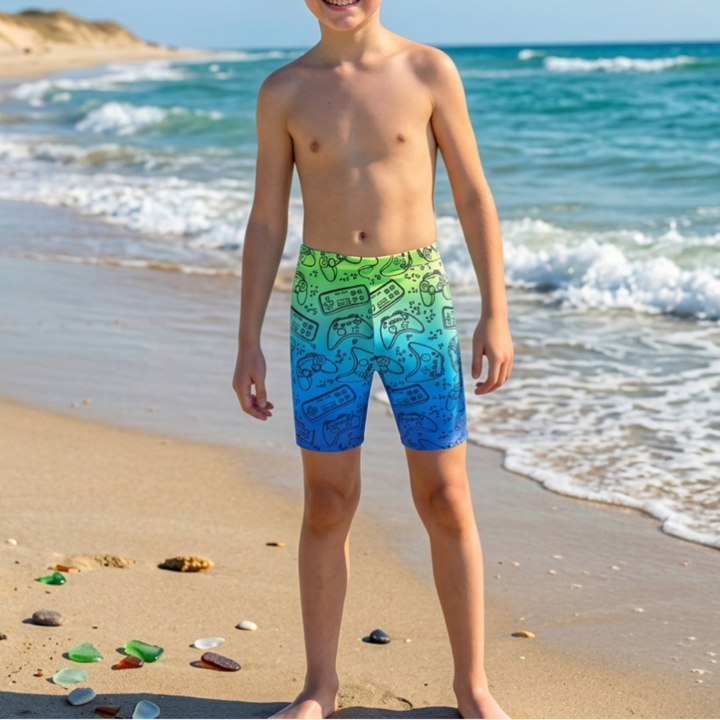 Jongenszwembroek voor zomerse dagen, met sneldrogende stof en comfortabele elastische taille. Perfect voor waterpret.
