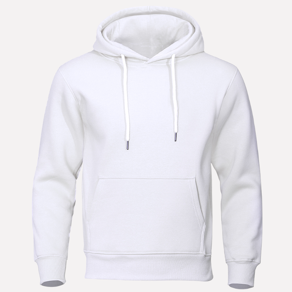 Comfortabele pullover hoodie voor heren, met ruime kangoeroezak en capuchon.