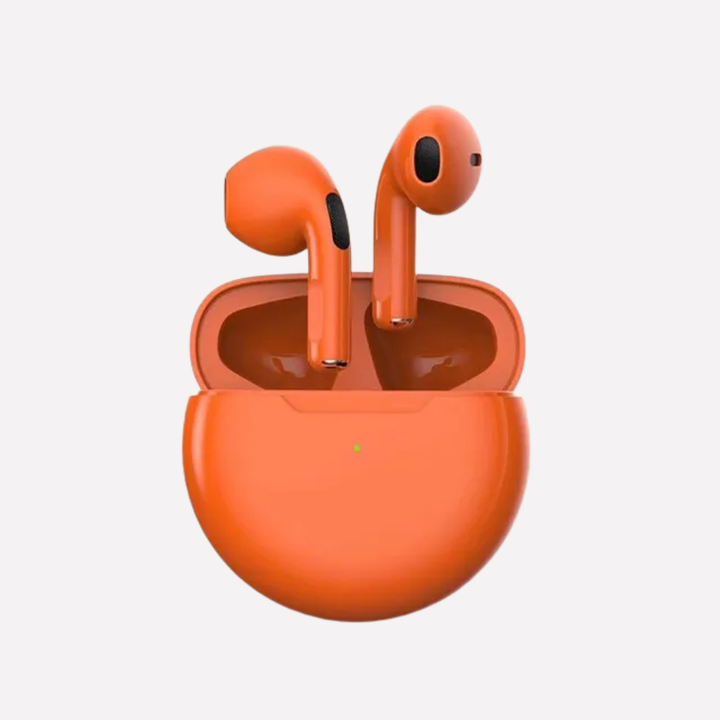 Achteraanzicht van de Air Pro 6 draadloze Bluetooth oordopjes, klaar voor hoogwaardig geluid en handsfree bellen.