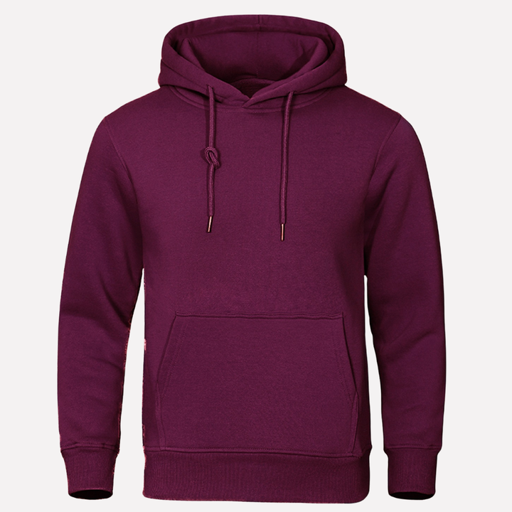Deze comfortabele heren hoodie met kangoeroezak is een veelzijdige toevoeging.
