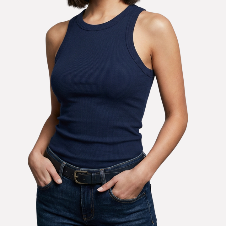 Essentiële dames racerback tanktop, mouwloos, comfortabel en veelzijdig voor elke dag.