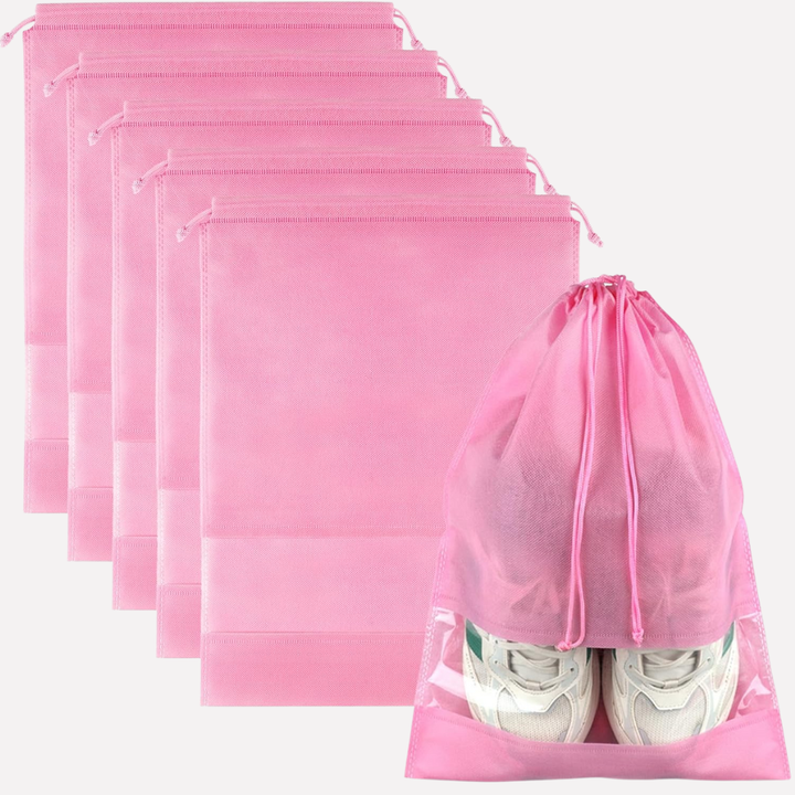 Compacte trekkoord schoenentassen voor reizigers, perfect voor het gescheiden houden van schoenen en accessoires.