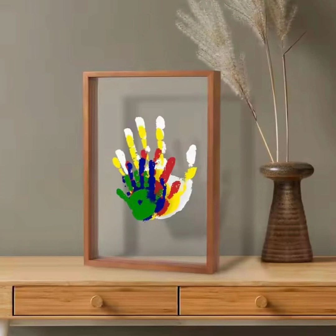 Houten herinneringslijst voor baby hand- & voetafdrukken. Perfect kraamcadeau en kinderkamer decoratie.