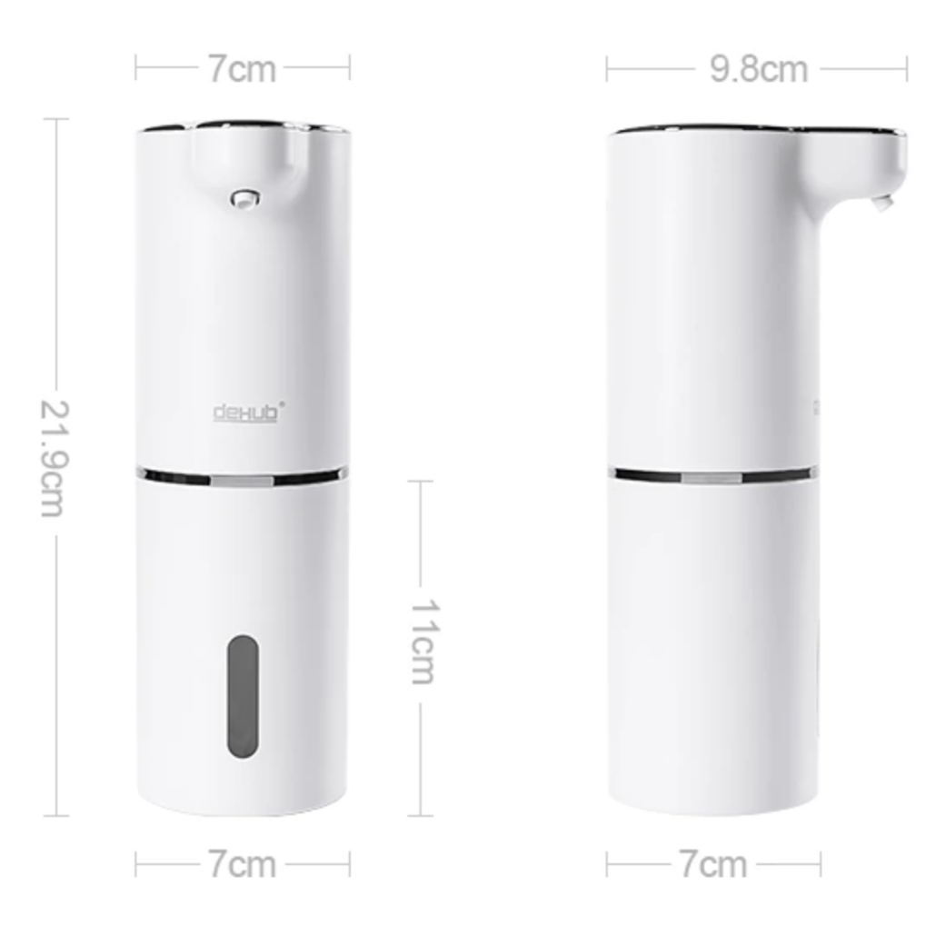 Veelzijdige oplaadbare schuimdispenser voor badkamer en keuken, contactloos en hygiënisch handen wassen.