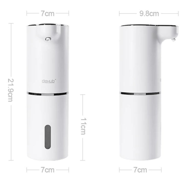 Veelzijdige oplaadbare schuimdispenser voor badkamer en keuken, contactloos en hygiënisch handen wassen.
