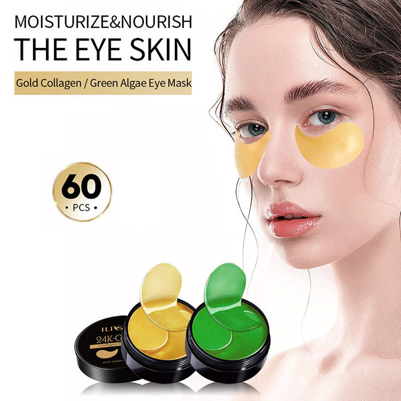 Anti-aging goud oogmasker met collageen; vermindert rimpels en verstevigt de huid onder de ogen effectief.