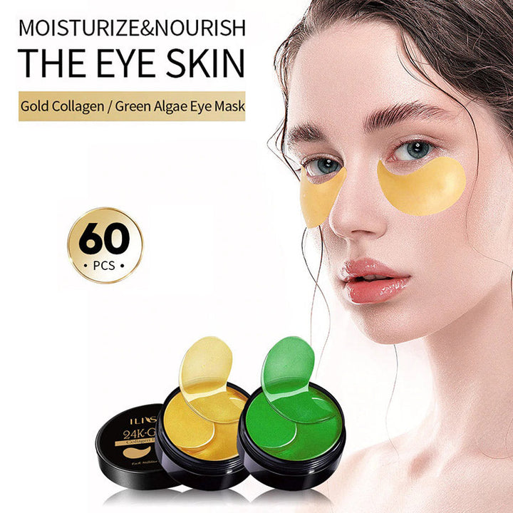 Anti-aging goud oogmasker met collageen; vermindert rimpels en verstevigt de huid onder de ogen effectief.