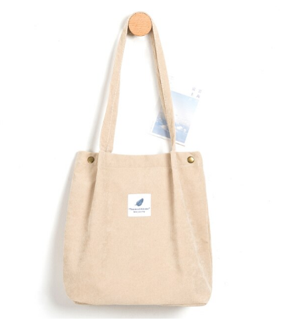 Grote corduroy tote bag, comfortabel en modieus voor dagelijks casual gebruik.