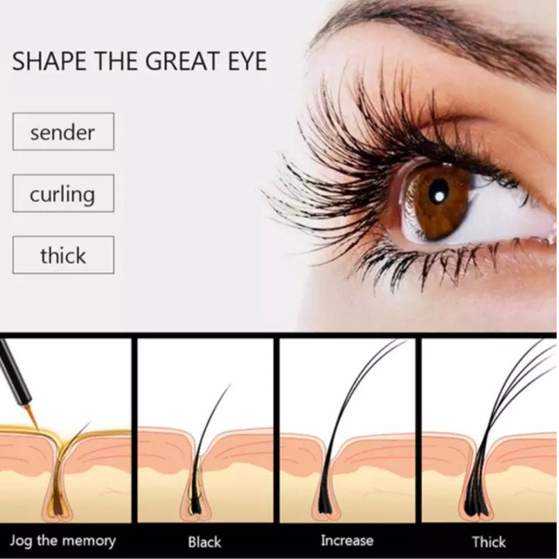 Hand houdt wimperserum vast, klaar voor applicatie voor verbeterde wimpergroei en volume.