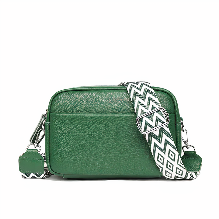 Stijlvolle leren tas voor vrouwen, veelzijdig te dragen als schoudertas of compact crossbody model.