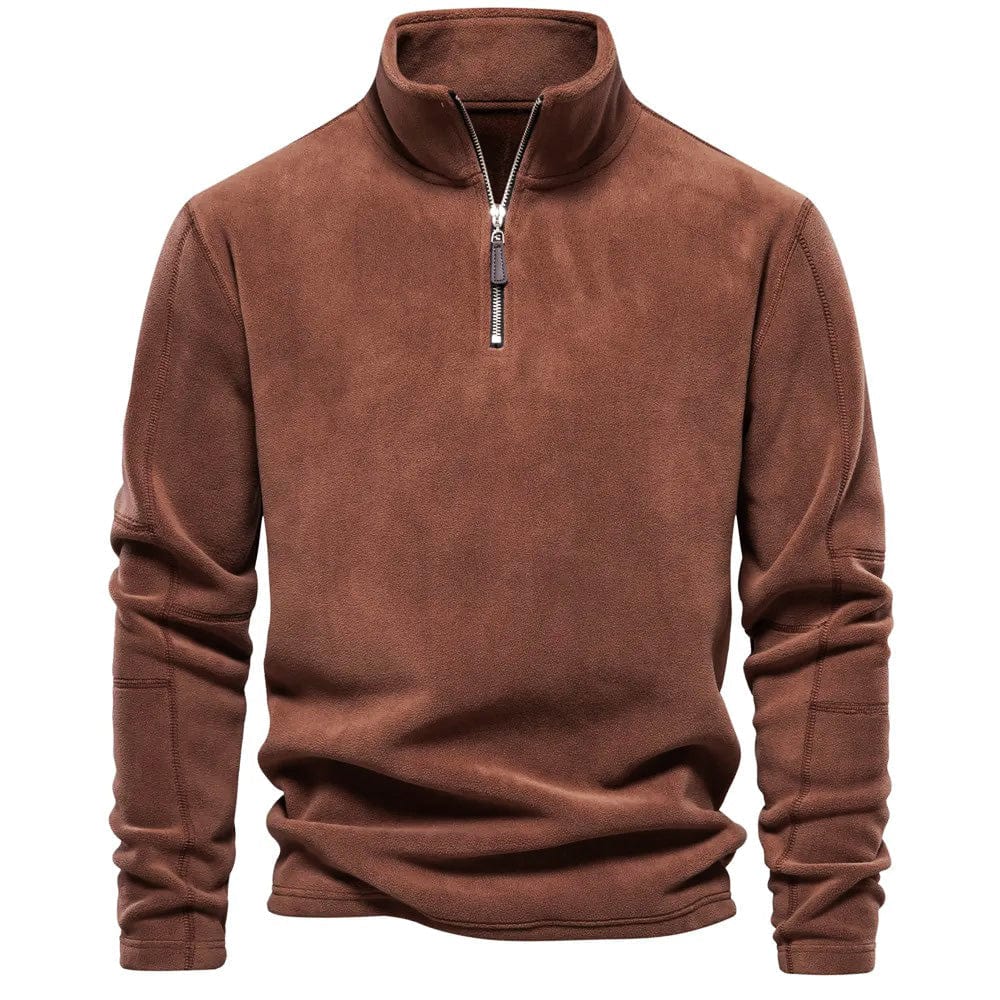 Heren warme trui met ritskraag, comfortabel en warmtebehoudend voor koude winterdagen.