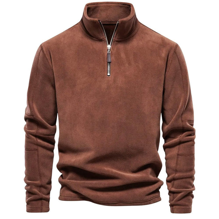 Heren warme trui met ritskraag, comfortabel en warmtebehoudend voor koude winterdagen.