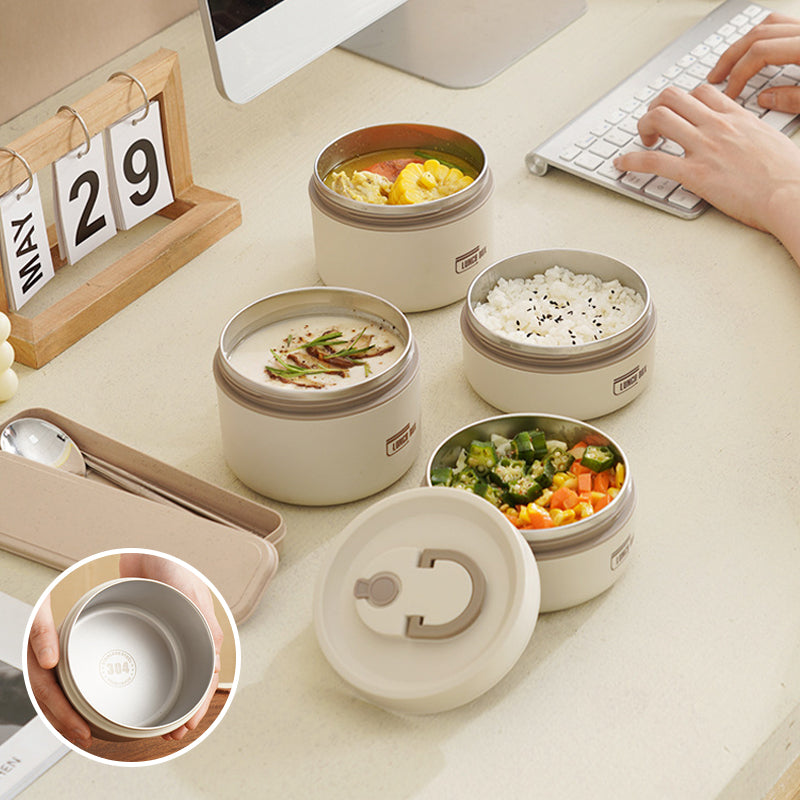 Warme maaltijden gegarandeerd met deze geïsoleerde meerlagige lunchbox en handige draagtas.