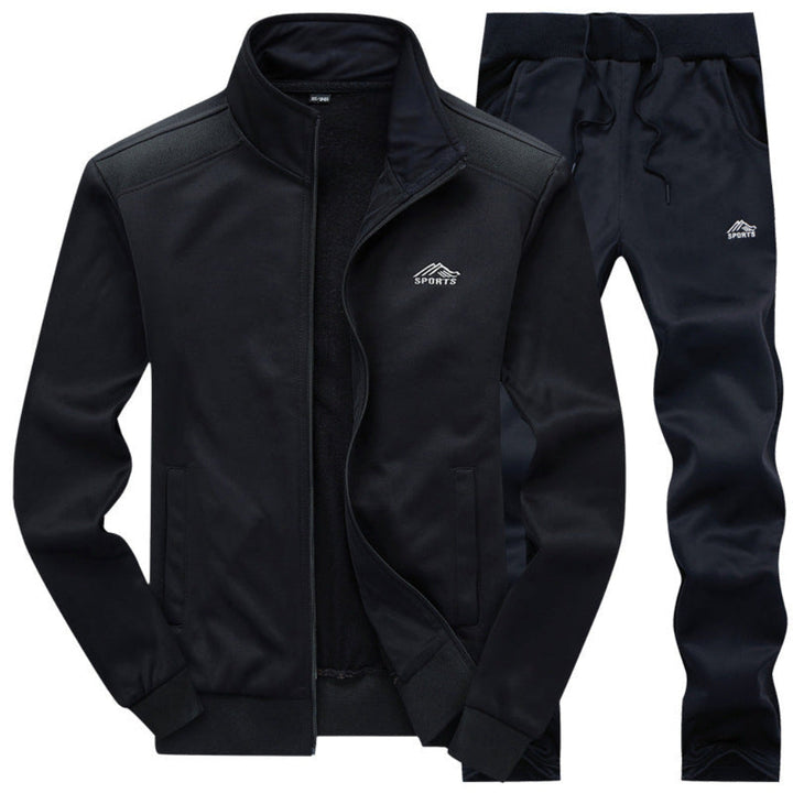 Sportief heren trainingspak in grijs met zwart, perfect voor casual comfort en athleisure stijl. Ideaal voor elke dag.