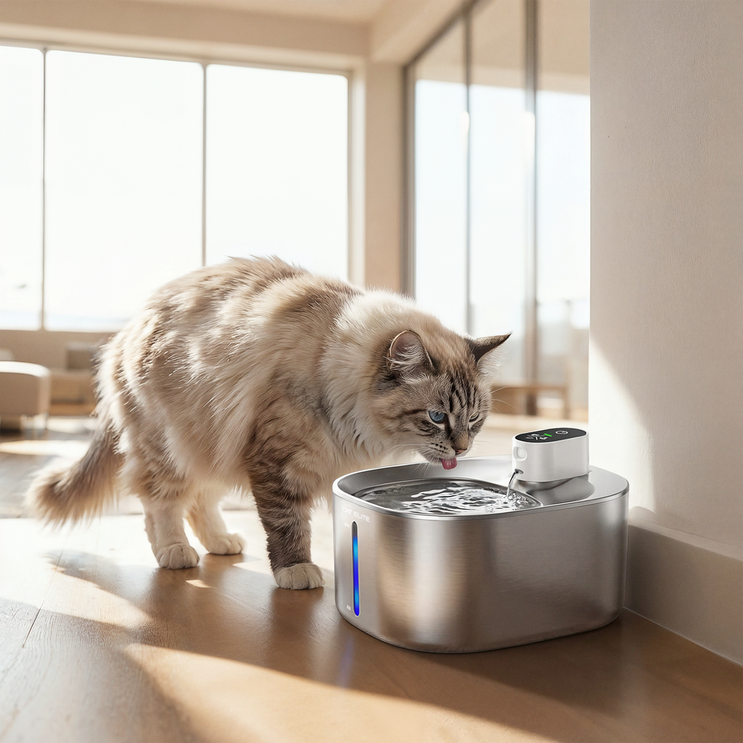 Katten automatische drinkfontein voor vers, gefilterd water. Stille, rvslook fontein voor optimale hydratatie.