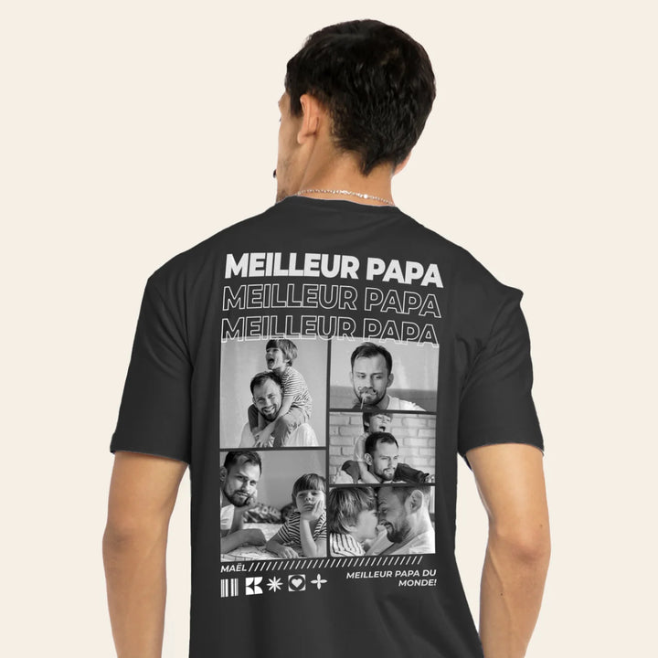 Heren gepersonaliseerd T-shirt, ideaal vaderdag cadeau. Custom tekst voor papa's verjaardag, uniek heren kleding geschenk.