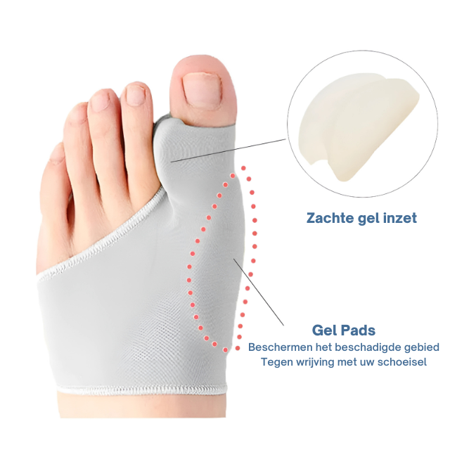 Zachte gelpad teenseparator voor bunion correctie. Verlicht voetpijn en biedt comfort.