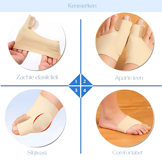 Teenseparator gelpad voor hallux valgus. Bunion corrector tegen voetpijn, voor comfortabele voetverzorging.