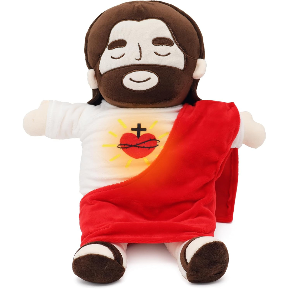 Zacht pluche knuffeldier met gesynchroniseerde ademhaling en warm nachtlampje voor baby's en peuters.
