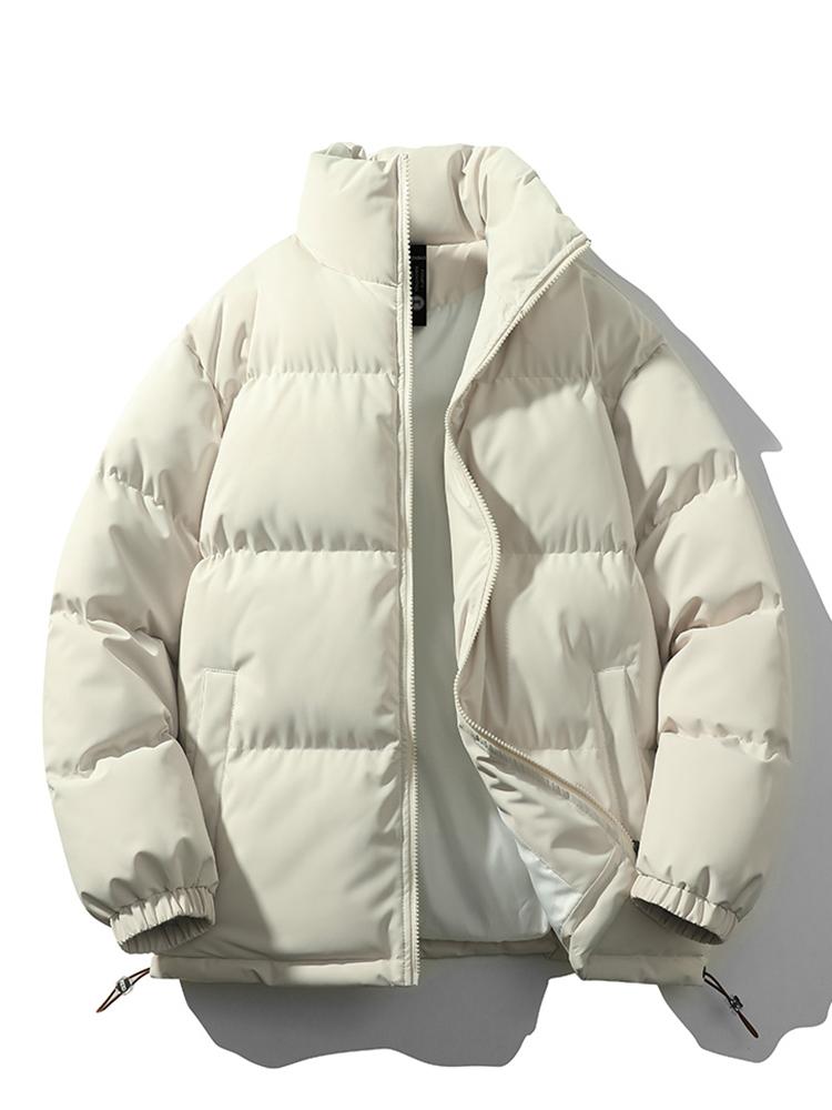 Heren oversized korte puffer winterjas, warm en stijlvol, perfect voor koude dagen.