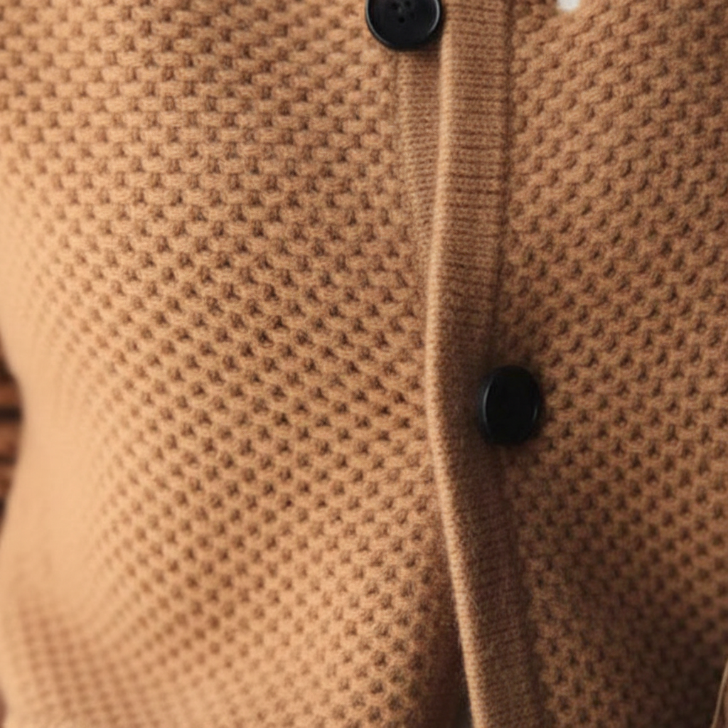 Elegante witte gebreide dames cardigan Tanya, perfect voor een modieuze figuuraccentuerende lente of najaarslook.