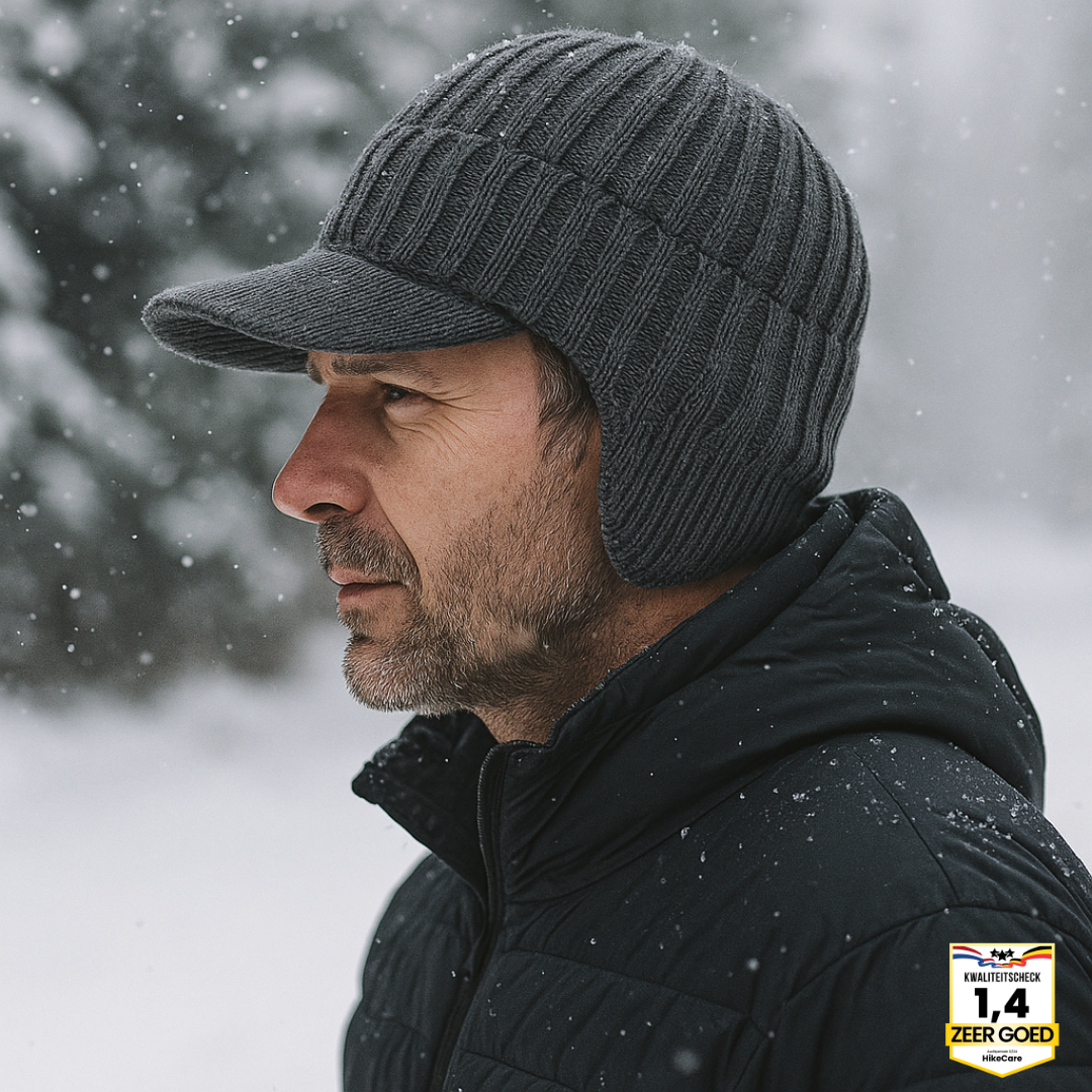 Unisex wintermuts met oorbescherming; warme Scandinavische beanie, essentieel accessoire voor winterse outdoor.