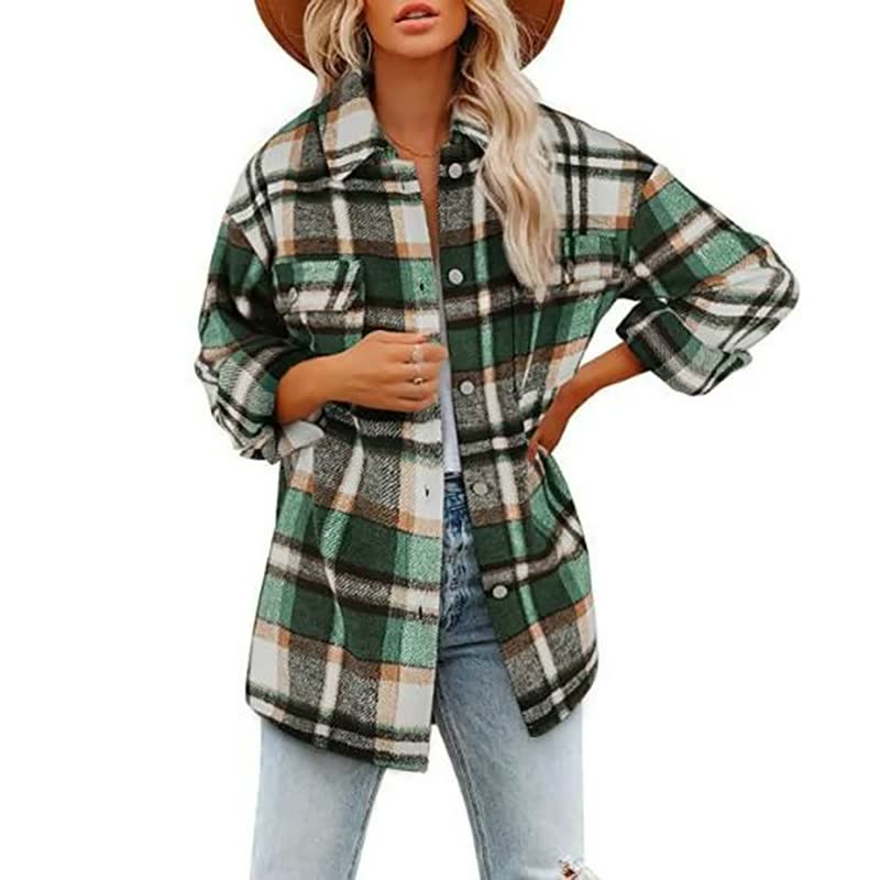 AS damesblouse met veelzijdig ruitdessin, een must-have voor casual herfst-winter damesmode.