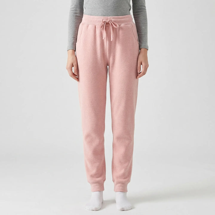 Zachte dames fleece joggerbroek Karen. Comfortabele, warme loungekleding of vrijetijdsbroek.