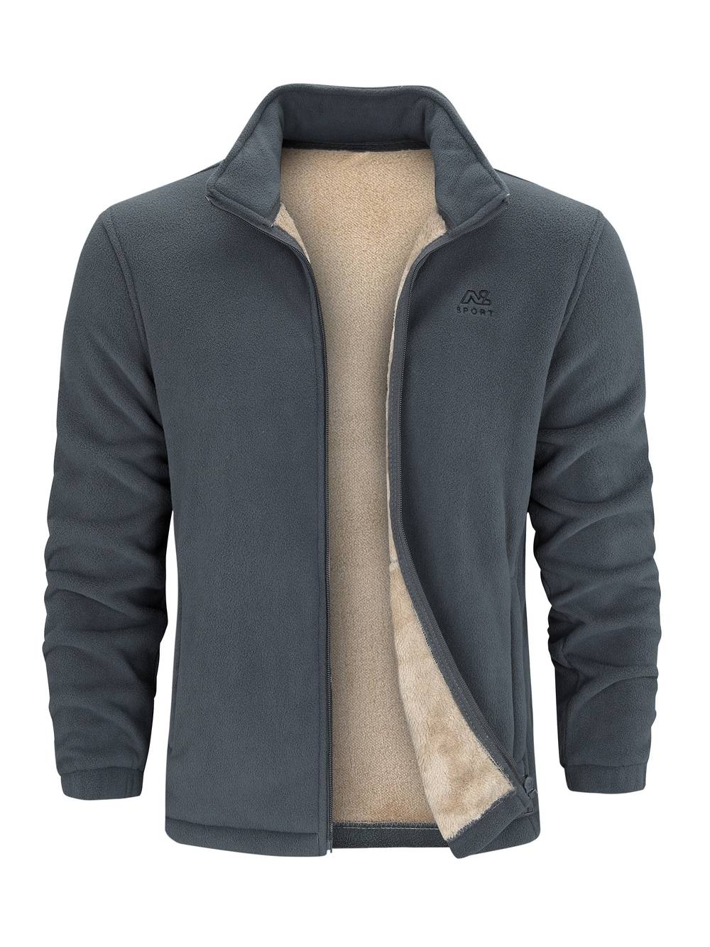 Warm heren fleecevest met opstaande kraag en ritssluiting, ideaal voor herfst & wintercomfort. Casual & sportief.