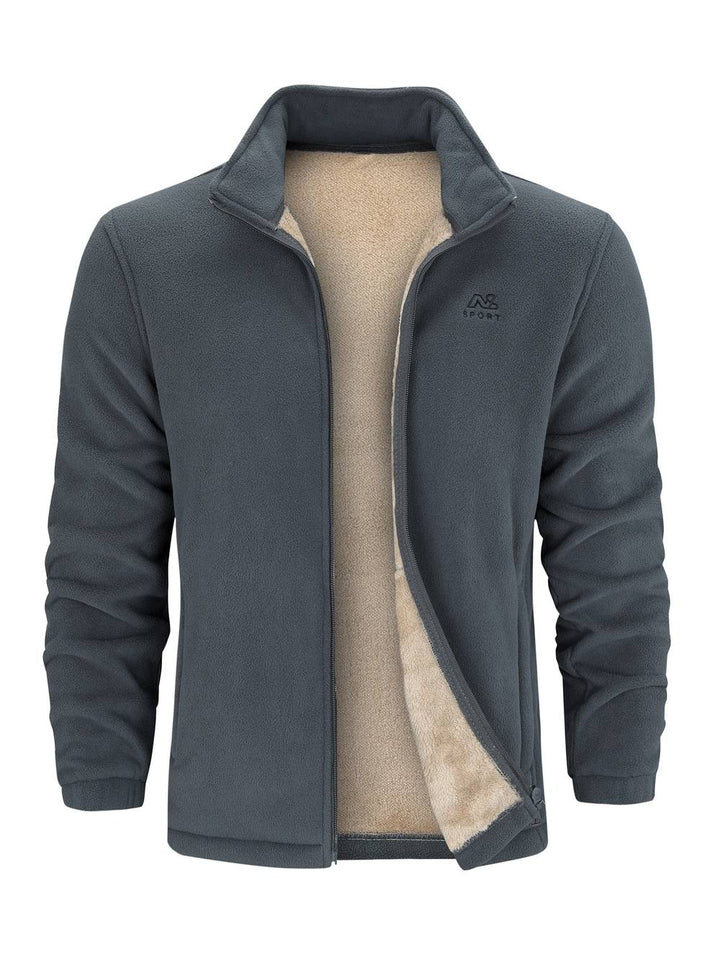 Warm heren fleecevest met opstaande kraag en ritssluiting, ideaal voor herfst & wintercomfort. Casual & sportief.