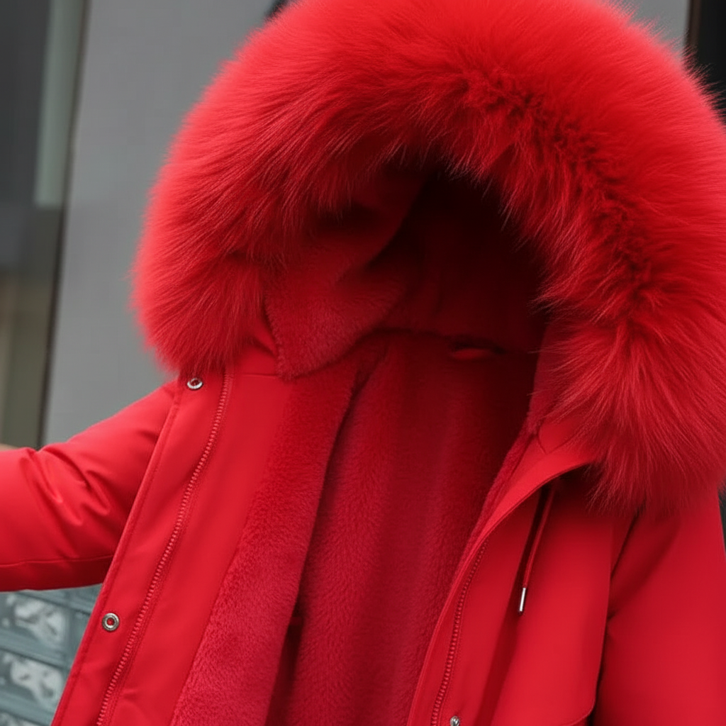 Comfortabele winterjas voor dames met zachte fleece en capuchon. Warme bovenkleding voor de winter.
