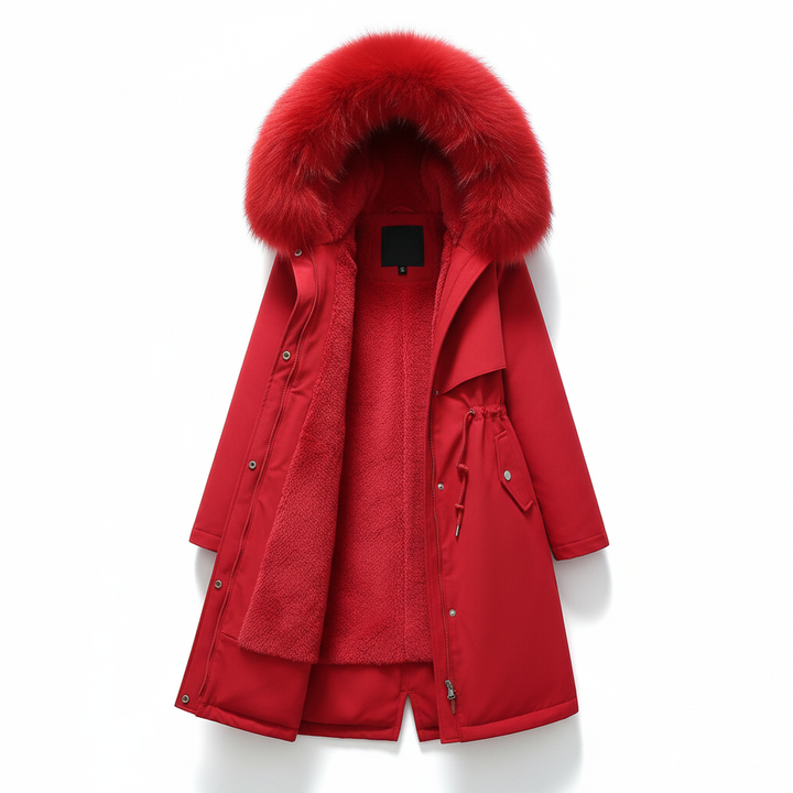 Stijlvolle dames winterparka met capuchon, verkrijgbaar in grote maten. Modieuze en warme jas.