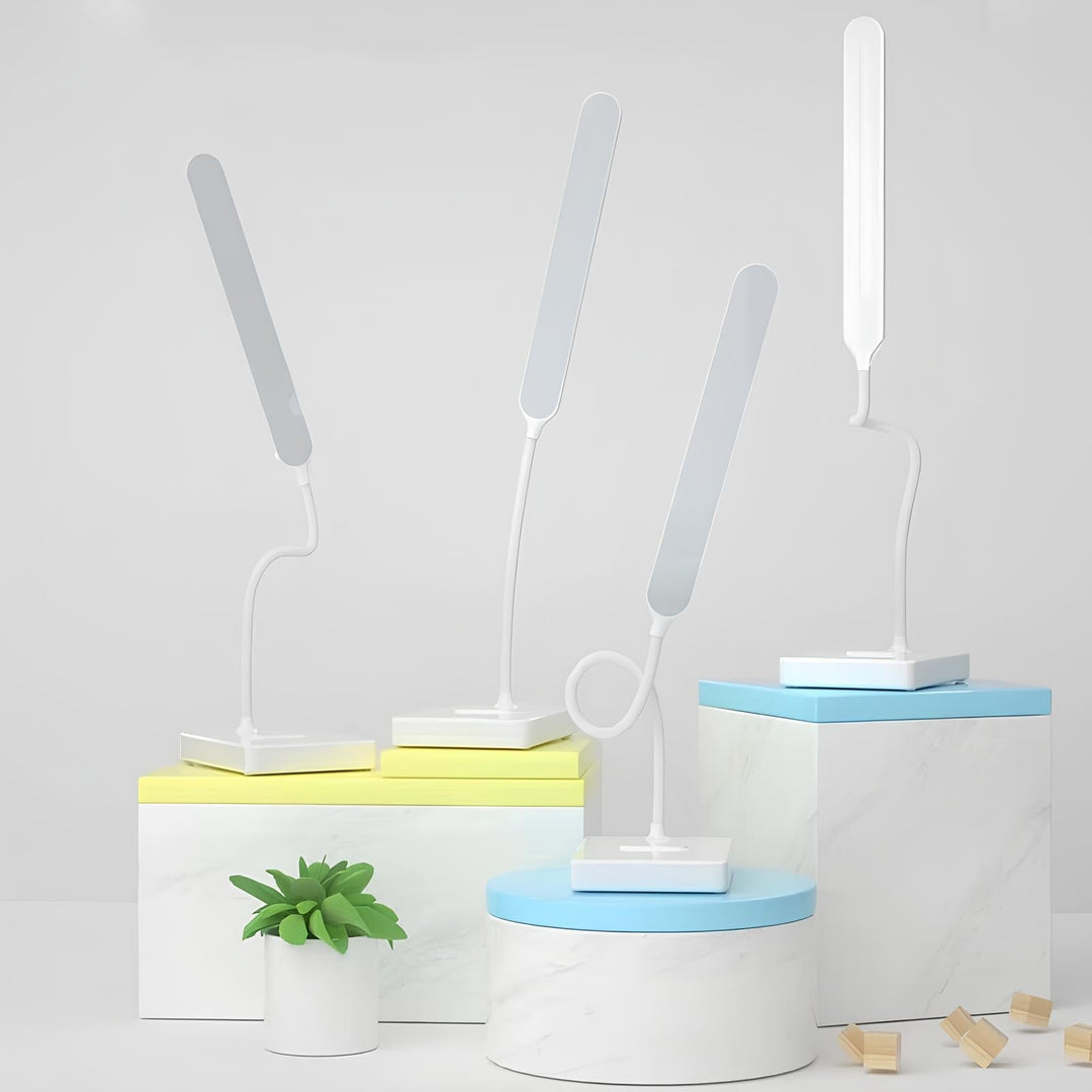 USB oplaadbare LumoFlex LED leeslamp met lange batterijduur, ideaal voor elke werkplek.
