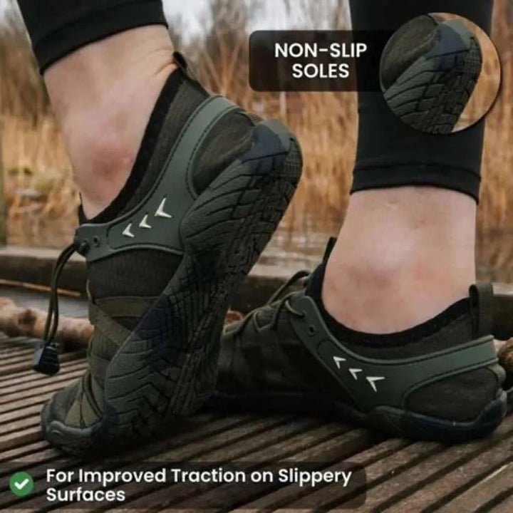 Comfortabele Mackenzie barefoot schoen met ruime teenbox en ademende stof, perfect voor wandelen en training.