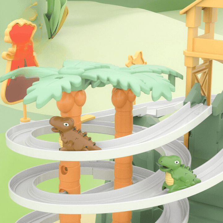 Kinderspeelgoed voor binnen en buiten: een dinosaurus springtrampoline die uitnodigt tot actief spelen en bewegen.