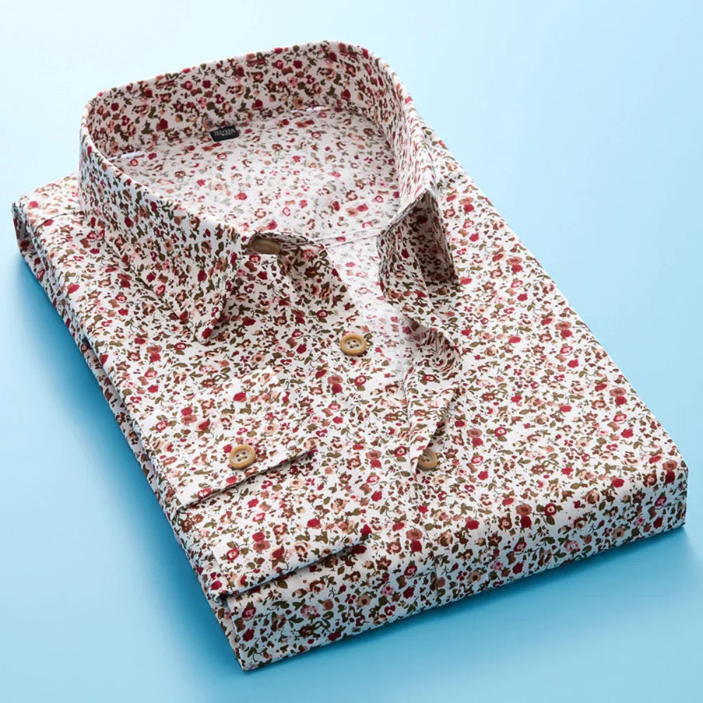 Hoymans herenoverhemd met stijlvolle bloemenprint en korte mouwen. Perfect voor zomer en casual gelegenheden.