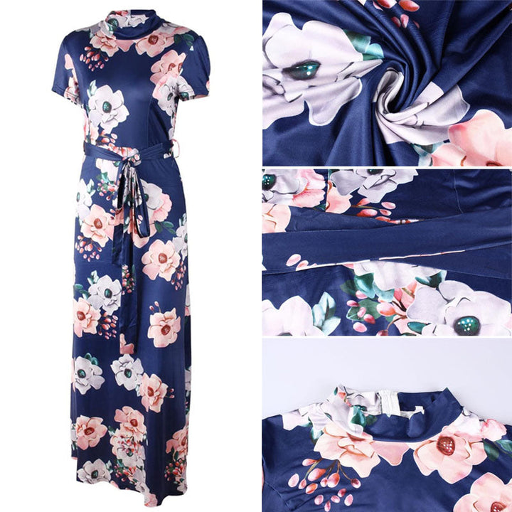 Levendige bloemenprint op deze stijlvolle dames zomerjurk, perfect als comfortabele casualjurk of strandjurk. Vrouwenmode.