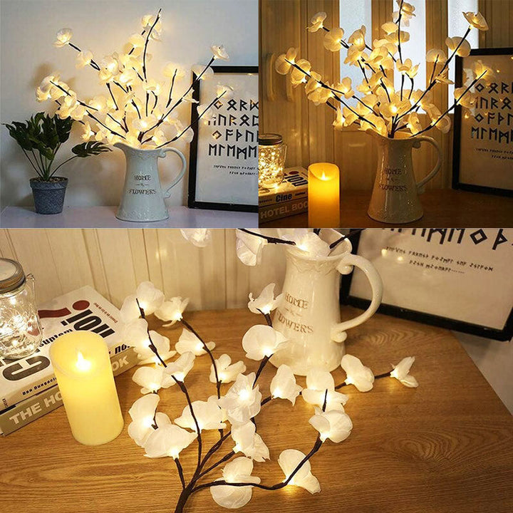Unieke plantlamp in bloemvorm met zachte LED verlichting.