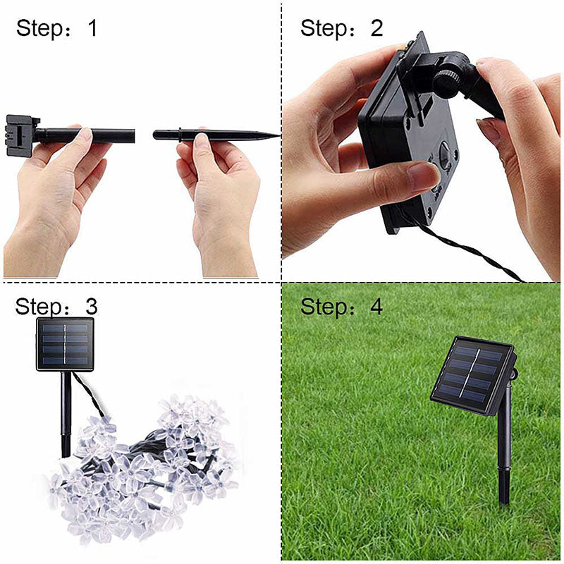 Betoverende bloem solar tuinverlichting, creëert 's avonds een magische sfeer. Sfeervolle decoratie op zonne-energie.