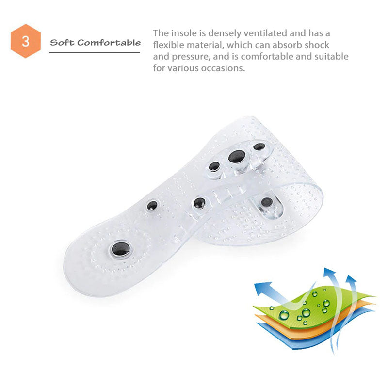 Ademende en flexibele acupressuur inlegzolen, ideaal voor dagelijks comfort en welzijn.