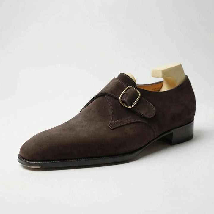 Klassieke bruine monk-strap herenschoen 'Doyle', comfortabel en elegant, geschikt voor zakelijk en feestelijk.