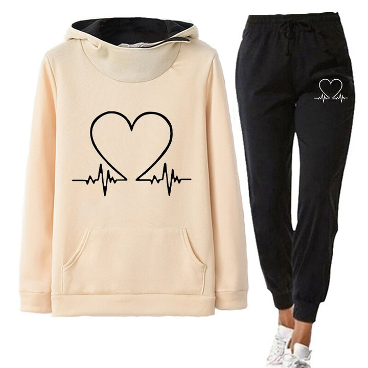 Comfortabel dames joggingpak Eléna van ademend katoen. Veelzijdig voor thuis of een casual uitje.