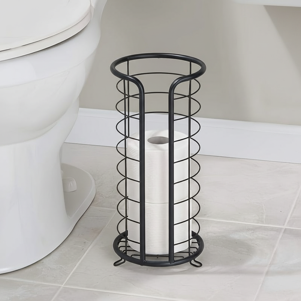 Vrijstaande rvs toiletrolhouder PaperNest, modern design voor elke badkamer.