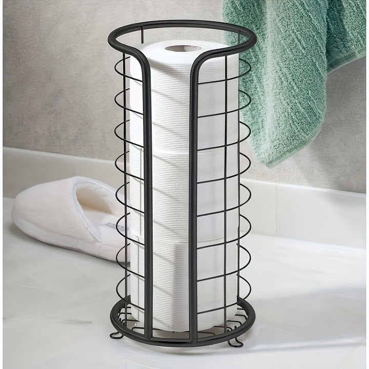 Unisex vrijstaande toiletrolhouder van rvs, zeer praktisch en gemakkelijk te plaatsen.