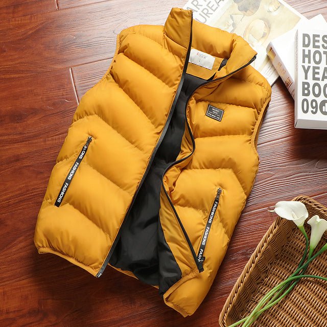 Heren casual bodywarmer met rits, gewatteerd en warm, een comfortabel en stijlvol mouwloos gilet.