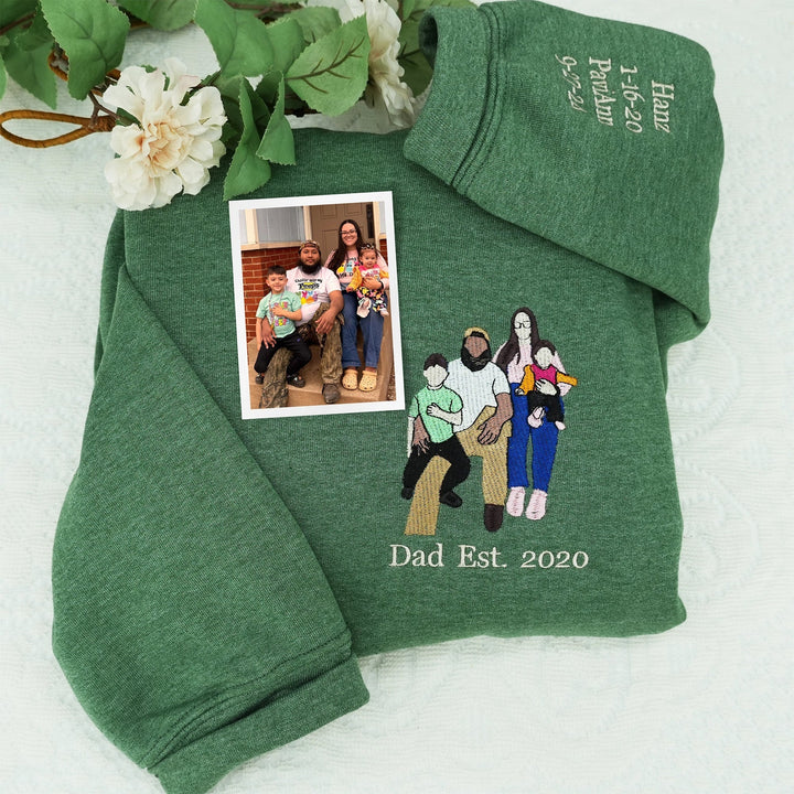 Gepersonaliseerde heren hoodie met geborduurd design, ideaal als papa cadeau of vaderdag geschenk.