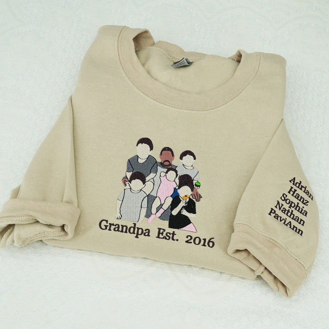Stijlvolle geborduurde heren sweatshirt, perfect vaderdag cadeau voor elke papa.