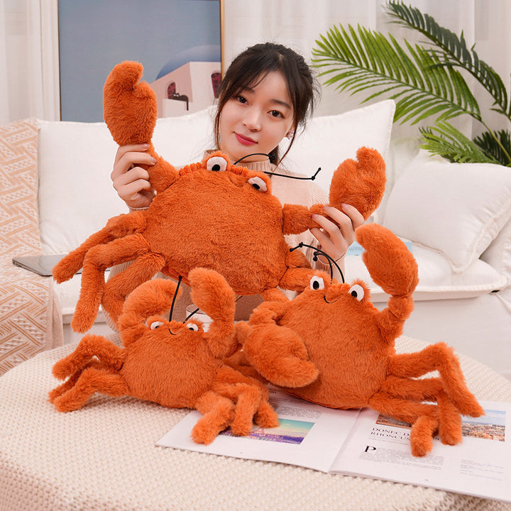 Oranje pluche kreeft knuffeldier, ideaal voor baby's en peuters, een lief zeedier om te knuffelen.